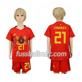 Fußballtrikots Belgien Carrasco 21 Kinder Heim Trikotsatz WM 2018